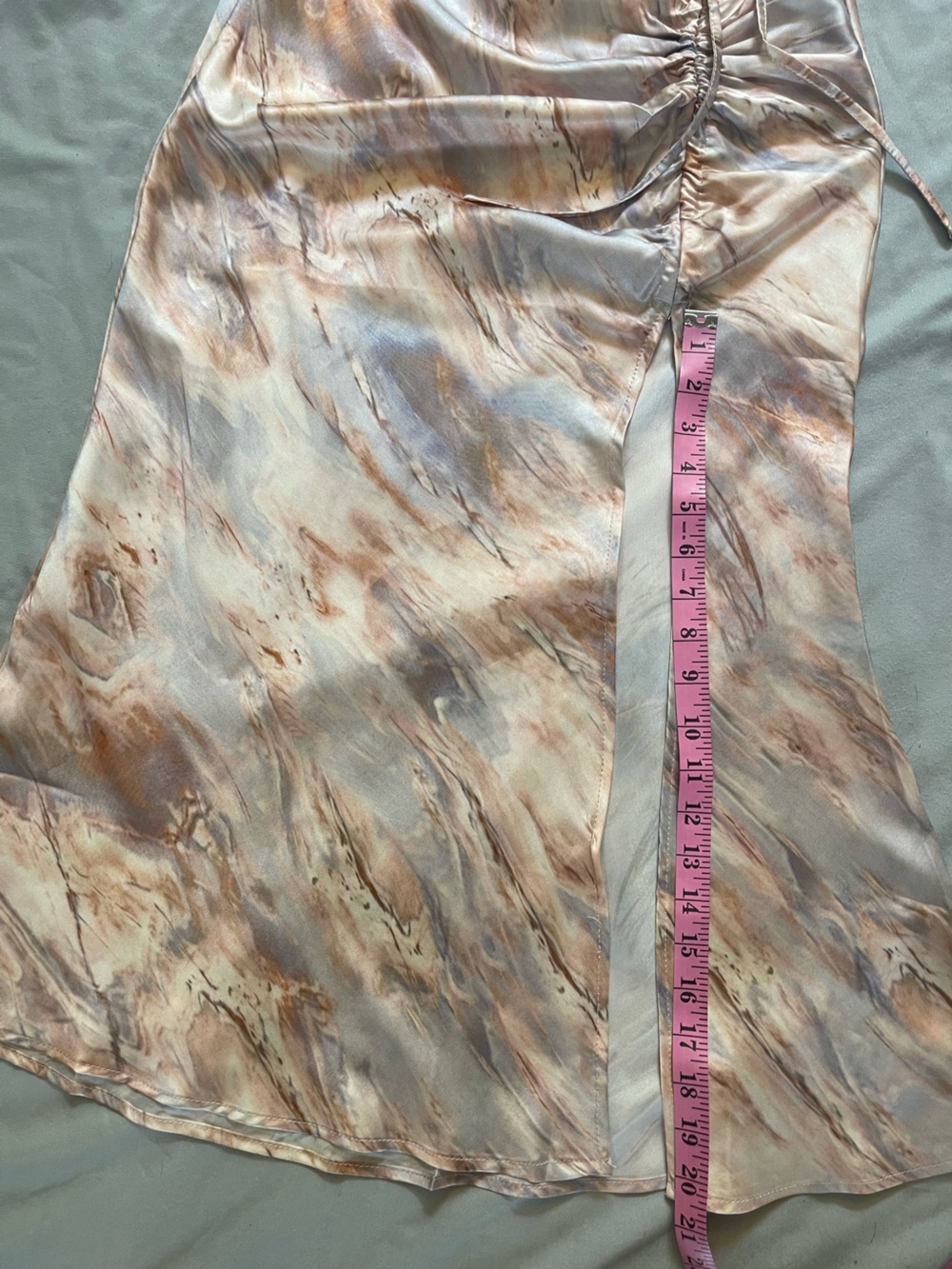 Micas ✨ Skirt Silky Marble-Print Bias Midi - Picture 10 of 14